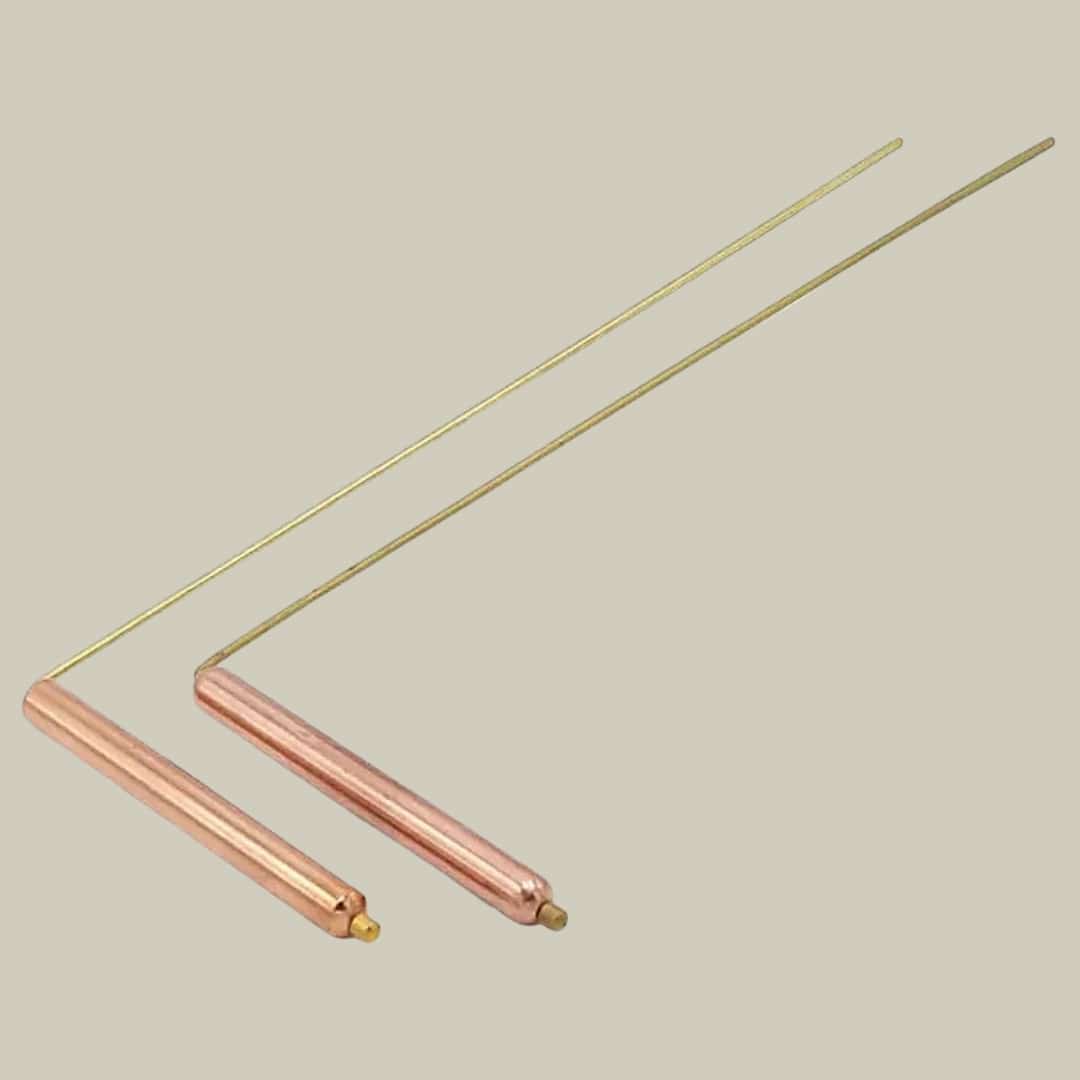 Wichelroede (per paar) messing/koper (34 cm)